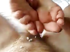 Amateur Cumshot Foot Fetish POV 